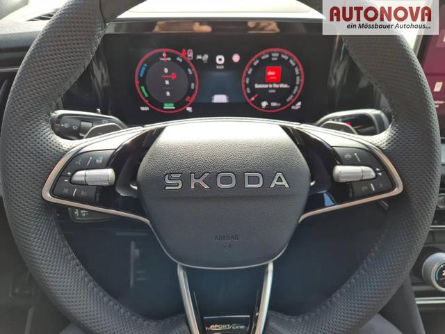 Skoda Kodiaq Sportline 1.5 TSI 204PS PHEV DSG schwenkb. AHK elektr. PanoDach HUD Alcantara PDC v+h 360&deg;Kamera CANTON Sound Klimaautomatik Sitzheizung Lenkradheizung Navi Apple CarPlay Android Auto 2xKeyless 19"LM vollelektr. Reichweite 116KM 