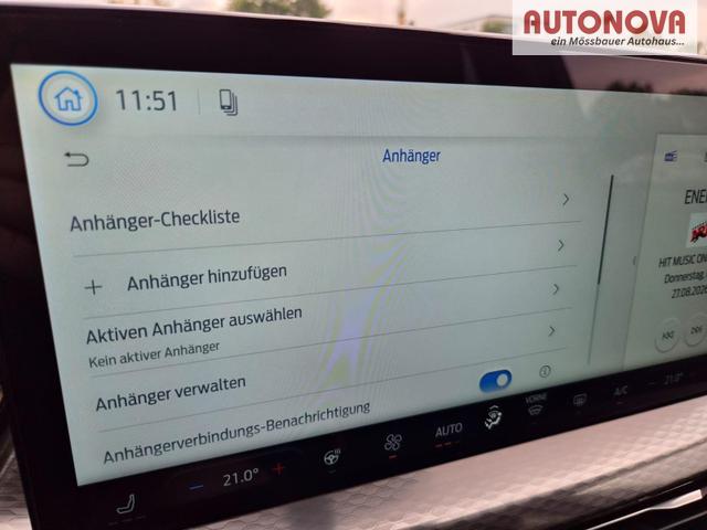 Ford Kuga Titanium 243PS PHEV Automatik schwenkb. AHK Sitzheizung v+h Lenkradheizung Frontscheibe beheizb. Klimaautomatik Navi SYNC4 Apple CarPlay Android Auto Touchscreen PDC 4xKamera 2xKeyless 17"LM vollelektr. Reichweite 66KM 