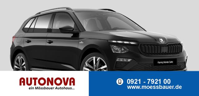 Skoda Kamiq - Monte Carlo 1.5 TSI 150PS DSG, 5J GARANTIE, 18"ALU, METALLIC, ELE. HECKKLAPPE, ANH&Auml;NGERKUPPLUNG, BEH. FRONTSCHEIBE, MATRIX-LED, PANORAMADACH, Sitzheizung, Lenkradhzg, Ladeboden, ACC, SIDE Assist, Virtual Cockpit 10", Parksensoren, Kamera, KESSY, Privacy, Climatronic