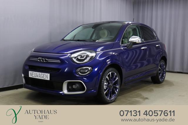 Fiat 500X - YACHT CLUB CAPRI 1,0l 88kW Leder Elfenbein Verdeck Blau, X-Tech Paket, Armaturenbretteinlage in Holzoptik, Klimaautomatik, 18 Zoll Leichtmetallräder, Navigationssystem