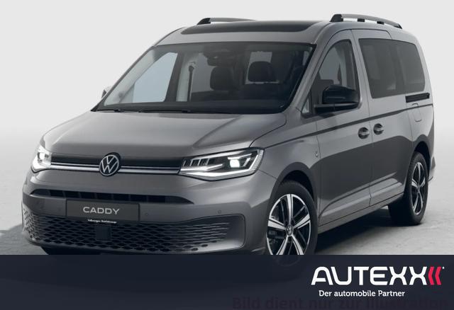 Volkswagen Caddy - 1.5TSI DSG Style PANORAMADACH APP-CONNECT PDC vorne+hinten Park Assist AGR-SITZ FAHRERSEITE ACC-Tempomat AHK ABNEHMBAR 7-Sitzer Ganzjahresreifen LED-Scheinwerfer LED Heckleuchten SHZ Climatronic Alufelgen 17 Zoll Sunset ASP el. anklappbar HKL mit Zu