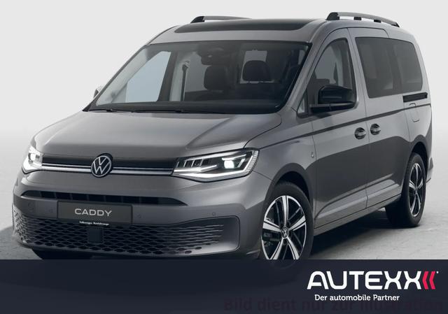Volkswagen Caddy Maxi - 1.5TSI DSG Style PANORAMADACH APP-CONNECT PDC vorne+hinten Park Assist AGR-SITZ FAHRERSEITE ACC-Tempomat AHK ABNEHMBAR 7-Sitzer Ganzjahresreifen LED-Scheinwerfer LED Heckleuchten SHZ Climatronic Alufelgen 17 Zoll Sunset ASP el. anklappbar HKL mit Zuz