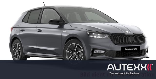 Skoda Fabia - 1.0TSI DSG Monte Carlo Alufelgen 16 Proxima SHZ ACC-TEMPOMAT TRAVEL ASSIST PDC vorne+hinten Sunset LICHT- UND SICHTPAKET R&uuml;ckfahrkamera Lenkrad beheizbar LED-Scheinwerfer Climatronic Nebelscheinwerfer Digitales Cockpit SmartLink verl&auml;ngerte Wer