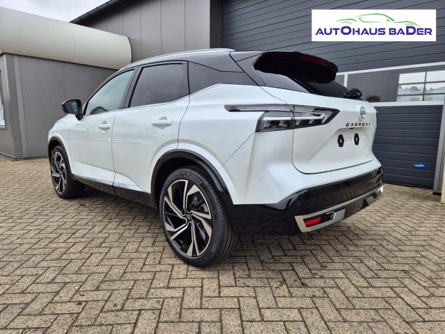 Nissan Qashqai 1.3 DIG-T MHEV 158 PS X-Tronic Tekna Premium Paket 20"LM Teil-Leder PanoGlasdach Klimaautomatik Sitzheizung Lenkradheizung Navi Head-Up Display elektr. Heckklappe ACC PDC v+h 360&deg;Kamera DAB Bluetooth Touchscreen Apple CarPlay Android Auto 