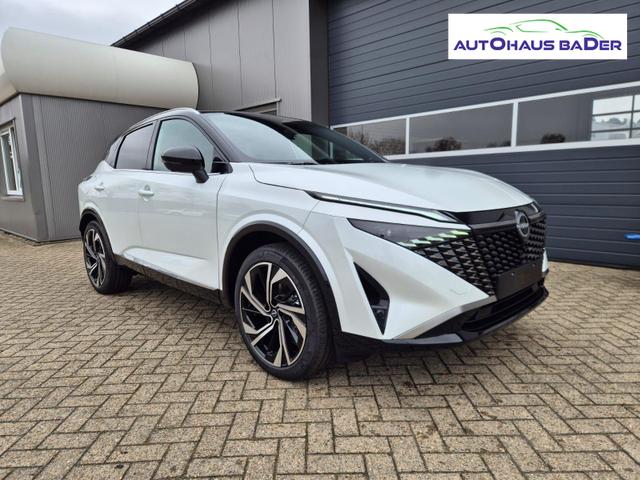 Nissan Qashqai 1.3 DIG-T MHEV 158 PS X-Tronic Tekna Premium Paket 20"LM Teil-Leder PanoGlasdach Klimaautomatik Sitzheizung Lenkradheizung Navi Head-Up Display elektr. Heckklappe ACC PDC v+h 360&deg;Kamera DAB Bluetooth Touchscreen Apple CarPlay Android Auto 