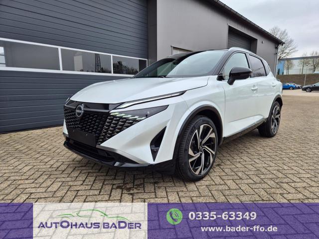 Nissan Qashqai - 1.3 DIG-T MHEV 158 PS X-Tronic Tekna Premium Paket 20"LM Teil-Leder PanoGlasdach Klimaautomatik Sitzheizung Lenkradheizung Navi Head-Up Display elektr. Heckklappe ACC PDC v+h 360&deg;Kamera DAB Bluetooth Touchscreen Apple CarPlay Android Auto