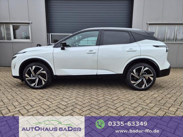 Nissan Qashqai - 1.3 DIG-T MHEV 158 PS X-Tronic Tekna Premium Paket 20"LM Teil-Leder PanoGlasdach Klimaautomatik Sitzheizung Lenkradheizung Navi Head-Up Display elektr. Heckklappe ACC PDC v+h 360&deg;Kamera DAB Bluetooth Touchscreen Apple CarPlay Android Auto