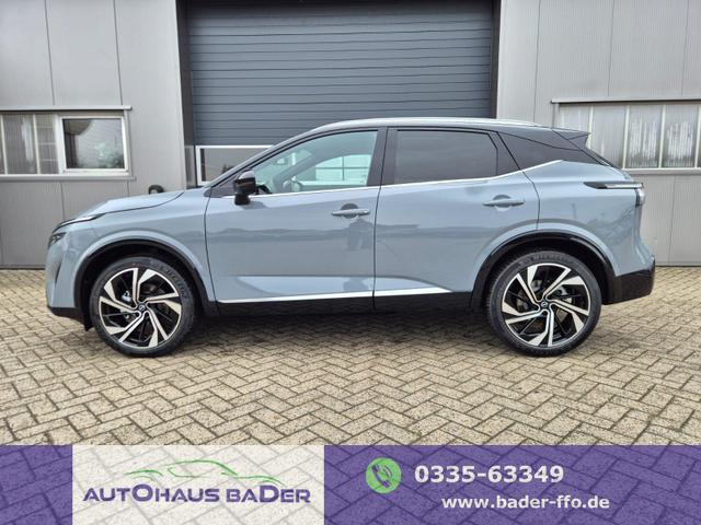 Nissan Qashqai - 1.3 DIG-T MHEV 158 PS X-Tronic Tekna Premium Paket 20"LM Teil-Leder PanoGlasdach Klimaautomatik Sitzheizung Lenkradheizung Navi Head-Up Display elektr. Heckklappe ACC PDC v+h 360&deg;Kamera DAB Bluetooth Touchscreen Apple CarPlay Android Auto