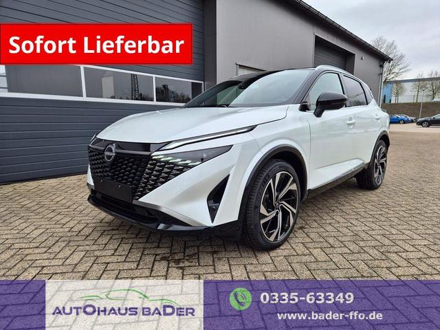 Nissan Qashqai - 1.3 DIG-T MHEV 158 PS X-Tronic Tekna Premium Paket 20"LM Teil-Leder PanoGlasdach Klimaautomatik Sitzheizung Lenkradheizung Navi Head-Up Display elektr. Heckklappe ACC PDC v+h 360&deg;Kamera DAB Bluetooth Touchscreen Apple CarPlay Android Auto