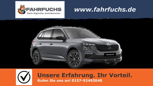 Skoda Kamiq - Monte Carlo 1.5 TSI 150PS DSG (AUTOMATIK), Grau-Met, PANORAMDACH, MATRIX-LED, SITZHEIZUNG, Sport-M-Lederlenkrad beheizt, SunSet, 2Z-Climatronic, Parksensoren vorn/hinten, R&uuml;ckfahrkamera, Kessy, Radio 8,25"+SmartLink, Virtual Cockpit, 17" Alu, Tempomat