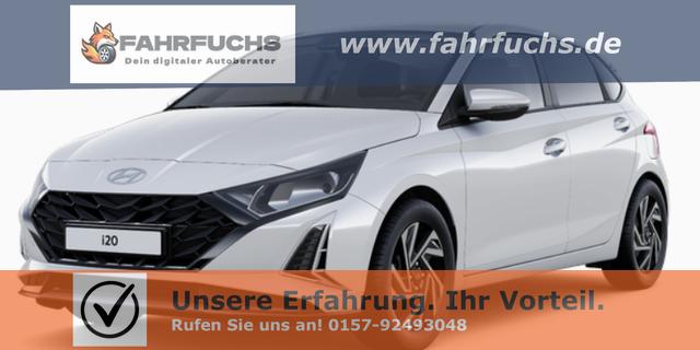 Hyundai i20 - Family 1.0 T-GDI 90PS, NAVI 10,25", Sonderfarbe ATLAS-WHITE, Winter-Pack: Sitzheizung + Lenkradheizung, 16" ALU, Klimaautomatik, Privacy-Glas, Parksensoren hinten, R&uuml;ckfahrkamera, Tempomat, Lederlenkrad, Reserverad, Alarm, Armlehne, 4x elektr. Fensterheber