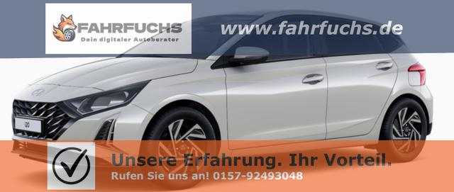 Hyundai i20 - Family 1.0 T-GDI 90PS, NAVI 10,25", LUMEN-GREY METALLIC, Winter-Pack: Sitzheizung + Lenkradheizung, 16" ALU, Klimaautomatik, Privacy-Glas, Parksensoren hinten, R&uuml;ckfahrkamera, Tempomat, Lederlenkrad, Reserverad, Alarm, Armlehne, 4x elektr. Fensterheber