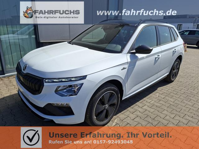 Skoda Kamiq - Monte Carlo 1.5 TSI 150PS DSG (AUTOMATIK), MOON-WHITE PERLEFFEKT, PANORAMDACH, MATRIX-LED, SITZHEIZUNG, Sport-M-Lederlenkrad beheizt, SunSet, 2Z-Climatronic, Parksensoren vorn/hinten, R&uuml;ckfahrkamera, Kessy, Radio 8,25"+SmartLink, Virtual Cockpit, 17" Alu, Tempomat