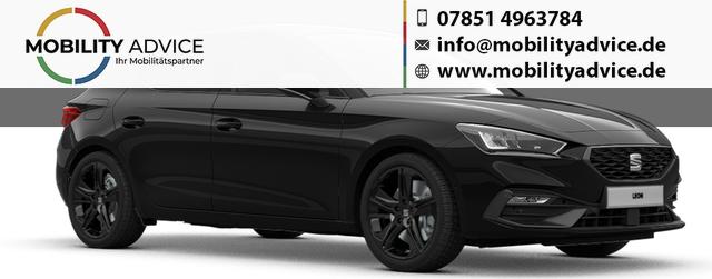 Seat Leon - FR Black Edition 1.5 eTSI 150PS DSG, 5J GARANTIE, 18" Alu schwarz, Winterpaket, Alarm, 3-Zonen-Climatronic, Abgedunkelte Scheiben, Park Assistent, R&uuml;ckfahrkamera, Parksensoren vorn/hinten, Sportsitze, NAVIGATION 12,9", Adaptiver Tempomat, TOTER-WINKEL, MATRIX-LED-SCHEINW