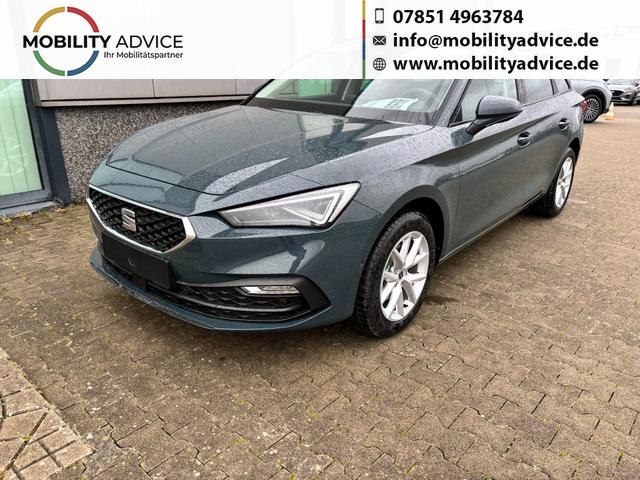Seat Leon Sportstourer - Style 1.5 TSI 115PS, Fjord-Blau, 5 Jahre Garantie, 16" ALU, MATRIX-LED, Privacy-Glas, Winter-Paket, 3-Zonen-Climatronic, ParkAssist, Parksensoren v/h, R&uuml;ckfahrkamera, Radio 10,4" + Full-Link, Tempomat, M-Lederlenkrad, variabler Ladeboden