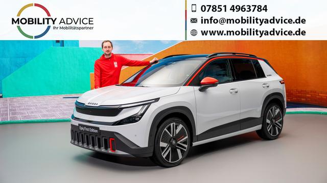 Skoda Epiq - First Edition 155 kW /210 PS) Batterie 55 kW; Klimaautomatik 2 Zonen, 18 Zoll Alur&auml;der, Phone Box, AHK Vorbereitung, Sitzheizung,ACC prediktiv,Kessy Full, LED Alarmanlage, PDC v+h, Sun Set, 4 j.Garantie