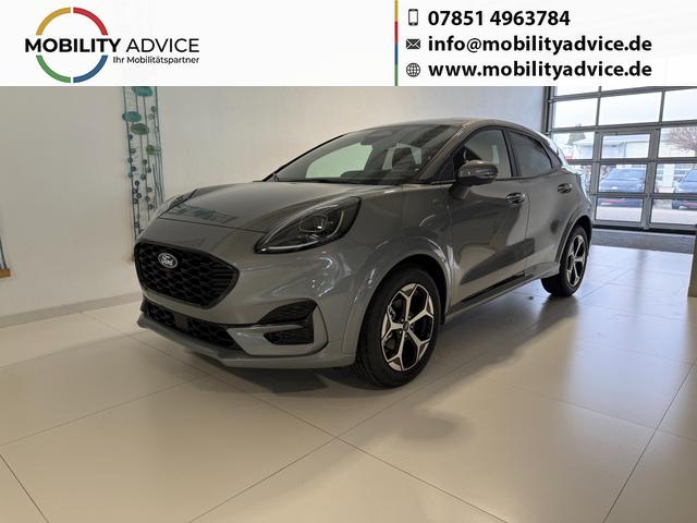 Ford Puma - ST-Line 1,0 l EcoBoost Hybrid 92 kW (125 PS) Winter-Paket, Komfort-Paket, Lenkradheizung, Sitzheizung, Klimaautomatik, Radio, DAB, Android Auto, Apple CarPlay, Bluetooth, Navigationssystem, Elektrische Heckklappe, 17 Zoll Leichtmetallfelgen, uvm.