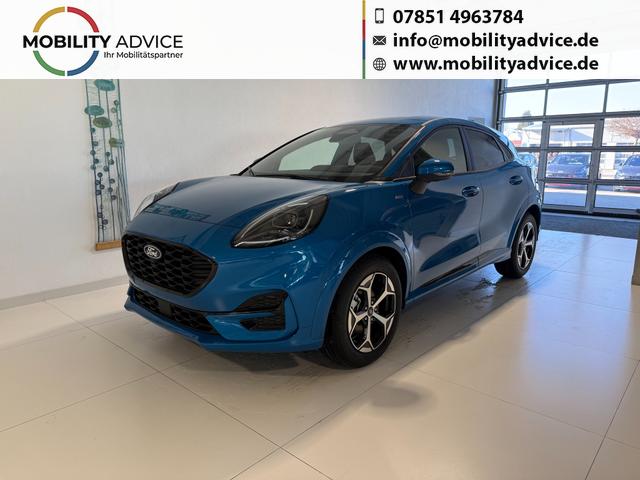 Ford Puma - ST-Line 1,0 l EcoBoost Hybrid 92 kW (125 PS) Winter-Paket, Komfort-Paket, Lenkradheizung, Sitzheizung, Klimaautomatik, Radio, DAB, Android Auto, Apple CarPlay, Bluetooth, Navigationssystem, Elektrische Heckklappe, 17 Zoll Leichtmetallfelgen, uvm.
