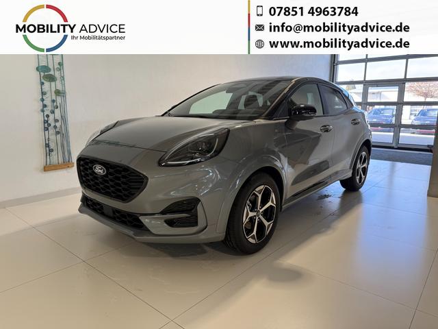 Ford Puma - ST-Line 1,0 l EcoBoost Hybrid 92 kW (125 PS) Winter-Paket, Komfort-Paket, Lenkradheizung, Sitzheizung, Klimaautomatik, Radio, DAB, Android Auto, Apple CarPlay, Bluetooth, Navigationssystem, Elektrische Heckklappe, 17 Zoll Leichtmetallfelgen, uvm.