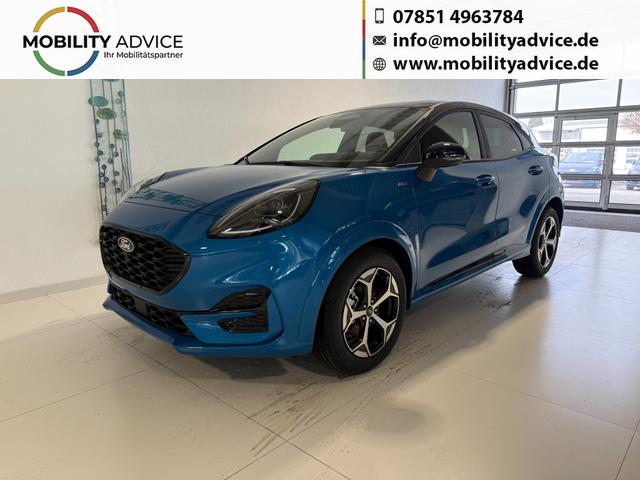 Ford Puma - ST-Line 1,0 l EcoBoost Hybrid 92 kW (125 PS) Winter-Paket, Komfort-Paket, Lenkradheizung, Sitzheizung, Klimaautomatik, Radio, DAB, Android Auto, Apple CarPlay, Bluetooth, Navigationssystem, Elektrische Heckklappe, 17 Zoll Leichtmetallfelgen, uvm.