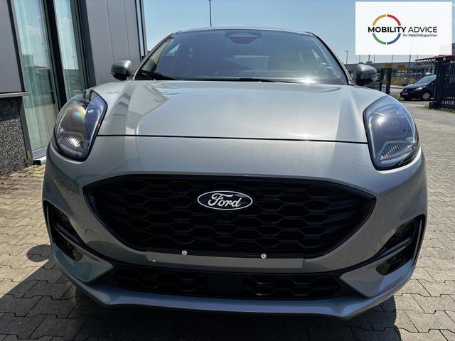 Ford Puma ST-Line 1.0 EcoBoost 125PS AUTOMATIK, SOLAR-SILVER Metallic, Elektr. Heckklappe, Key-Frey-System, Spiegel anklappbar, Induktives Laden, 17" Alu, NAVIGATION, Klimaautomatik, Privacy-Glas, Parksensoren hinten, R&uuml;ckfahrkamera, Tempomat, Sportfahrwerk 