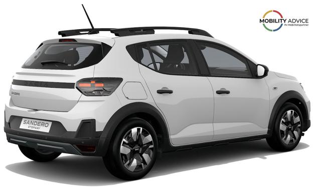 Dacia Sandero Stepway Essential 1.2 Eco-G 120 LPG-GASANLAGE/Benzin, NEUES MODELL, 3 Jahre Garantie, KLIMAANLAGE, Dachreling, Parksensoren hinten, Tempomat, Multimedia-System Media Control, Regen-/Licht-Sensor, Zentralverriegelung mit Fernbedienung, Elektr. Fensterheber vorne 