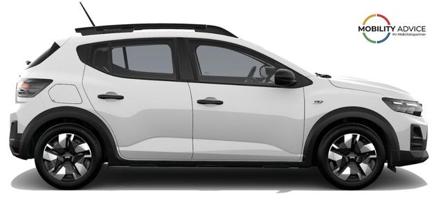 Dacia Sandero Stepway Essential 1.2 Eco-G 120 LPG-GASANLAGE/Benzin, NEUES MODELL, 3 Jahre Garantie, KLIMAANLAGE, Dachreling, Parksensoren hinten, Tempomat, Multimedia-System Media Control, Regen-/Licht-Sensor, Zentralverriegelung mit Fernbedienung, Elektr. Fensterheber vorne 