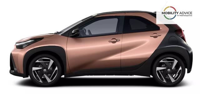 Toyota Aygo X Envy 1.5 Hybrid 115PS CVT/AUTOMATIK, 3J Garantie, 18" Alu, FALTDACH, Smart Entry, Dach schwarz, Privacy-Glas, Sitzheizung, Parksensoren v/h, R&uuml;ckfahrkamera, 2-Zonen-Klimaautomatik, Audiosystem 10,5" + Cloud-NAVI, Lederlenkrad, ACC, LED-Scheinwerfer, JBL-SOUND 