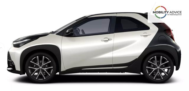 Toyota Aygo X GR Sport 1.5 Hybrid 115PS CVT/AUTOMATIK, 3J Garantie, 18" Alufelgen, Smart Entry, Dach schwarz, Privacy-Glas, Sitzheizung, Parksensoren v/h, R&uuml;ckfahrkamera, 2-Zonen-Klimaautomatik, Audiosystem 10,5" + Cloud-NAVI, Lederlenkrad, ACC, LED-Scheinwerfer, JBL-SOUND 