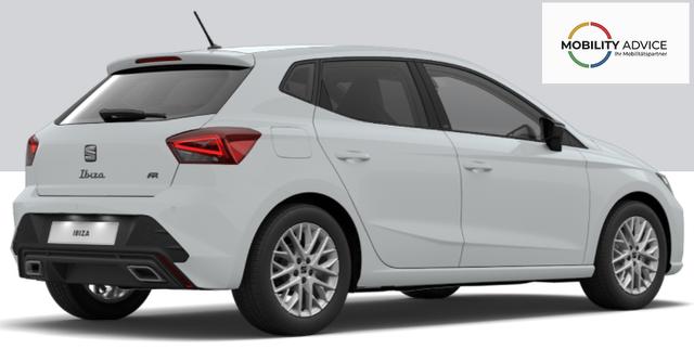 Seat Ibiza FR Edition 1.5 TSI 150PS DSG/AUTOMATIK, 5J GARANTIE, SITZHEIZUNG, 2Z-CLIMATRONIC, 16" ALUFELGEN, ACC/Tempomat, M-Lederlenkrad, Parksensoren VORN/hinten + R&Uuml;CKFAHRKAMERA, KESSY, Privacy-Glas, Radio 8,25"/Bluetooth FULL LINK, LED-Scheinwerfer, Armlehne 