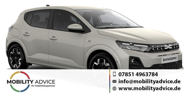 Dacia Sandero - Journey 1.2 Eco-G 120 LPG/Benzin AUTOMATIK, NEUES MODELL, 3J Garantie, 16" ALU, Klimaautomatik, Lederlenkrad, Parksensoren vorn/hinten, R&uuml;ckfahrkamera, Toter-Winkel, Hands-Free, Tempomat, Multimedia System 10" + Smartphone-Spiegelung, 4x FH elektr, NSW, Armlehne