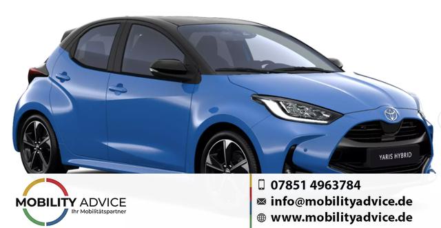 Toyota Yaris - Style 1.5 Hybrid 130PS CVT/AUTOMATIK, 3J. Garantie, 17" Alu, Toter-Winkel, Privacy-Glas, 2-Z-Klimaautomatik, Sitzheizung, Lederlenkrad beheizt, Parksensoren vorn/hinten, R&uuml;ckfahrkamera, Digitales Cockpit, ACC, Radio 9" + Smartphone-Integration, Armlehne