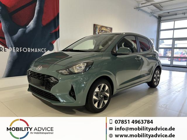 Hyundai i10 - GO+ 1.2 MT 58 kW (79 PS) 5 Jahre Herstellergarantie, Klimaautomatik, Navigationssystem, Apple CarPlay & Android Auto, Sitzheizung, Lenkradheizung, Einparkhilfe hinten, R&uuml;ckfahrkamera, Privacy Glass, 15" Leichtmetallfelgen, uvm.
