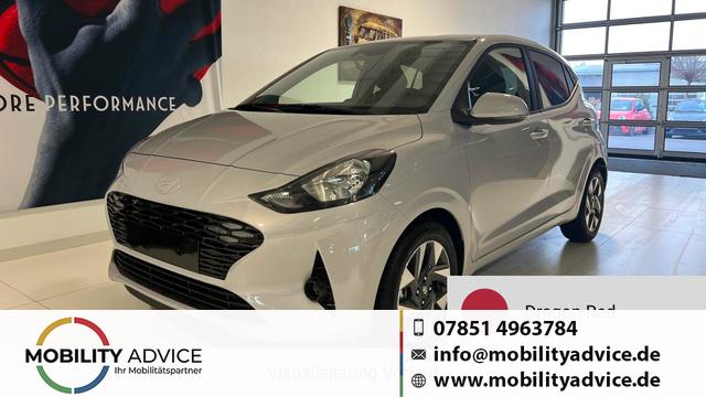 Hyundai i10 - GO+ 1.2 MT 58 kW (79 PS) Klimaautomatik, Navigationssystem, Apple CarPlay & Android Auto, Sitzheizung, Lenkradheizung, Einparkhilfe hinten, R&uuml;ckfahrkamera, Privacy Glass, 15" Leichtmetallfelgen, uvm.