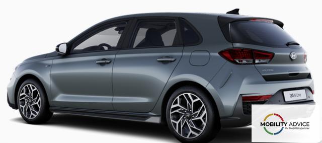 Hyundai i30 N Line Premium Hatchback 1.6 T-GDI 150PS 7DCT/AUTOMATIK, 18" ALU, SPORTL. EXTERIEUR, LEDER-/KUNSTLEDER, TOTER-WINKEL, SMART KEY, KLIMAAUTOMATIK, WINTERPAKET, Privacy-Glas, NAVIGATION, Parksensoren vo/hi, R&uuml;ckfahrkamera, BI-LED-Scheinwerfer, Tempomat, Alarm, Reserverad 
