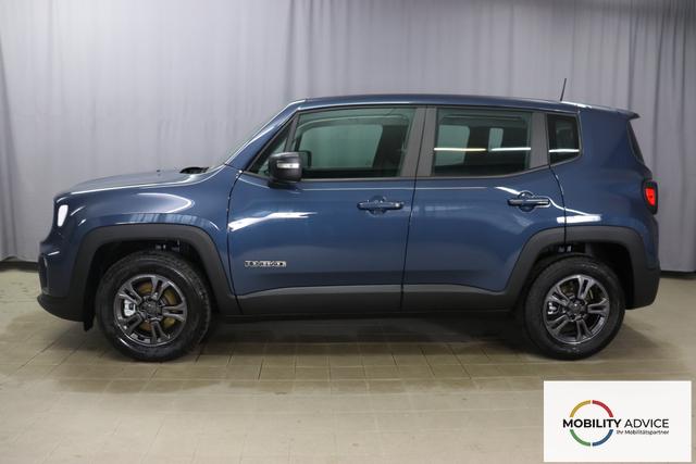 Jeep Renegade 1.5 T4 DCT7 e-Hybrid Longitude 1469 96 kW435 Blue Shade 015 Stoff Schwarz "61P Blue Shade Metallic Business-Paket Longitude: Uconnect Smartouch 8.4 mit 8,4""-Touchscreen, Navigationssystem, Bluetooth, AUX-IN-und USB sowie DAB, Apple CarPlay&Android Auto und LIVE Services, Fahrersitz mit elektr. Lordosenst&uuml;tze 2-fach verstellbar"