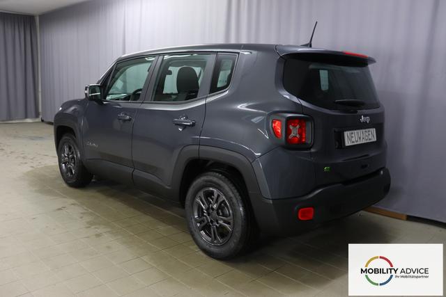 Jeep Renegade 1.5 T4 DCT7 e-Hybrid Longitude 1469 96 kW679 Graphite Grau 015 Stoff Schwarz "5DT Graphite Grau Business-Paket Longitude: Uconnect Smartouch 8.4 mit 8,4""-Touchscreen, Navigationssystem, Bluetooth, AUX-IN-und USB sowie DAB, Apple CarPlay&Android Auto und LIVE Services, Fahrersitz mit elektr. Lordosenst&uuml;tze 2-fach verstellbar"