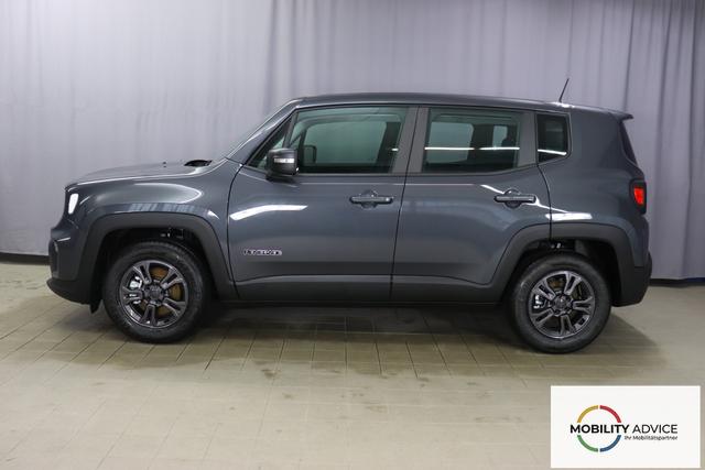 Jeep Renegade 1.5 T4 DCT7 e-Hybrid Longitude 1469 96 kW679 Graphite Grau 015 Stoff Schwarz "5DT Graphite Grau Business-Paket Longitude: Uconnect Smartouch 8.4 mit 8,4""-Touchscreen, Navigationssystem, Bluetooth, AUX-IN-und USB sowie DAB, Apple CarPlay&Android Auto und LIVE Services, Fahrersitz mit elektr. Lordosenst&uuml;tze 2-fach verstellbar"