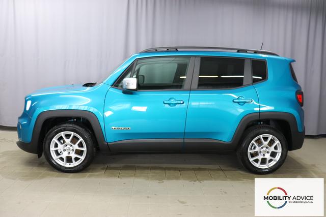 Jeep Renegade 1.0 T3 GSE Limited 999 88 kW470 Bikini Metallic 020 Stoff schwarz "2T2 Funktions-Paket CommandView&reg; Panorama-Glasschiebedach 2Y7 Business-Paket 7KS Winter-Paket 61Q Bikini Metallic", Beispielbilder, ggf. teilweise mit Sonderausstattung
