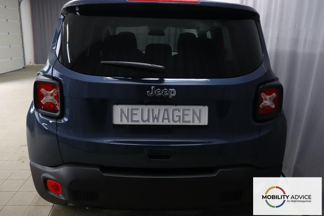 Jeep Renegade 1.6 Multijet 16V Longitude Diesel 1598 96 kW435 Blue Shade 015 Stoff schwarz "8F6 Reifen-Reparatur-Set (Kit Fix&Go) Business-Paket Longitude 070 Stark abgedunkelte Heckscheibe und Seitenscheiben hinten Blue Shade", Beispielbilder, ggf. teilweise mit Sonderausstattung