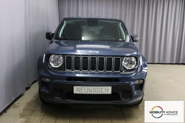 Jeep Renegade 1.6 Multijet 16V Longitude Diesel 1598 96 kW435 Blue Shade 015 Stoff schwarz "8F6 Reifen-Reparatur-Set (Kit Fix&Go) Business-Paket Longitude 070 Stark abgedunkelte Heckscheibe und Seitenscheiben hinten Blue Shade", Beispielbilder, ggf. teilweise mit Sonderausstattung