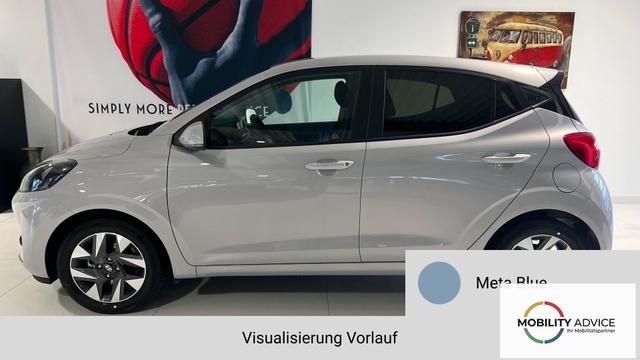 i10 GO Plus Meta Blue Vorlauf, Beispielbilder, ggf. teilweise mit Sonderausstattung