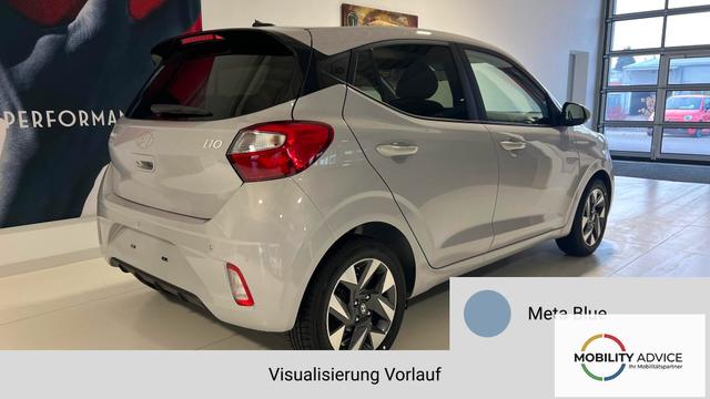 i10 GO Plus Meta Blue Vorlauf, Beispielbilder, ggf. teilweise mit Sonderausstattung