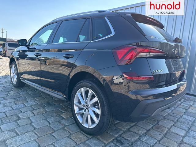 Skoda / Kamiq / Schwarz / / / 130 Jahre Premium Edition 1.5 TSI 150 PS DSG Anh&auml;ngerkupplung-AppleCarPlay-AndroidAuto-Winterpaket-Alcantara-DAB-Tempomat-Totwinkelassist-Kamera-SunSet-el.Heckklappe-17''Alu, Beispielbilder, ggf. teilweise mit Sonderausstattung