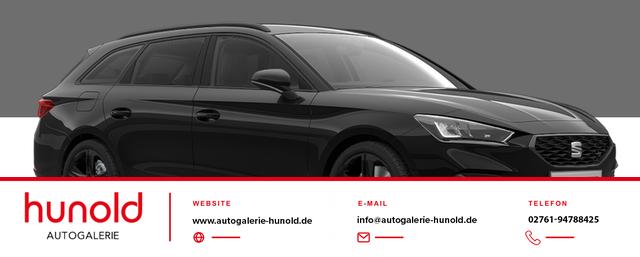 Seat Leon Sportstourer - FR Black Edition 1.5 eTSI MIld-Hybrid 150PS DSG, 5J Garantie, 18" Alu schwarz Winterpaket, Alarm, 3-Zonen-Climatronic, Abgedunkelte Scheiben, Park Assistent, R&uuml;ckfahrkamera, Parksensoren vorn/hinten, Sportsitze, NAVIGATION 12,9", ACC, TOTER-WINKEL, MATRIX-LED-SCHEINWERFE