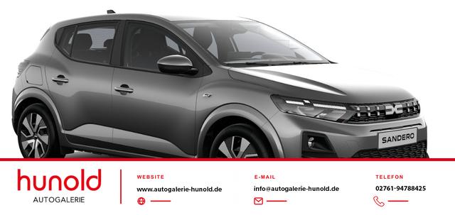 Dacia Sandero - Expression 1.8 HYBRID 155 (FULL-HYBRID) AUTOMATIK, NEUES MODELL, 3J Garantie, Klimaanlage, Lederlenkrad, Parksensoren hinten, Tempomat, Multimedia System 10" + Smartphone-Spiegelung, Regen-/Licht-Sensor, ZV mit Fernbedienung, Elektr. Fensterheber v/h, Armlehne