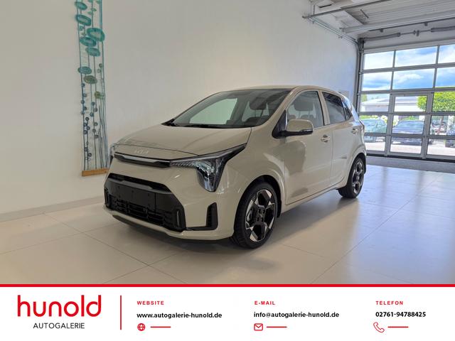 Kia Picanto - Gold 1,0 GDI M5 50 kW (68 PS) Klimaautomatik, Sitzheizung, Lenkradheizung, Navigationssystem, Radio, DAB, Android Auto, Apple CarPlay, Lichtsensor, Einparkhilfe hinten, R&uuml;ckfahrkamera, Kabelloses Laden von Smartphones, Keyless Go, 16 Zoll LM, uvm.
