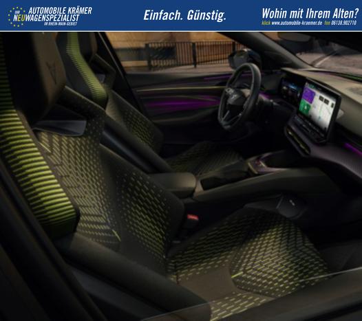 Cupra Raval VZ 166 kW (225 PS) Klimaautomatik, DCC, ACC, Alur&auml;der 19 Zoll, Kamera, Top-Sport-Schalensitz, Stoff Dynamik, Cupra-Full-Link, Media System 12,9, Full Assistenz Systems, LED, dyn. Blinker, Kessy Full, Phone Box, dunkel get. Scheiben, 