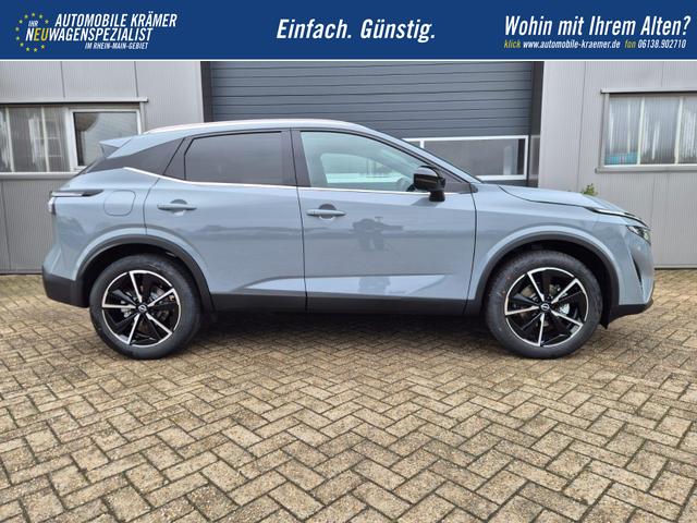 Nissan Qashqai 1.3 DIG-T MHEV 158 PS X-Tronic Tekna Voll-Leder Klimaautomatik PanoGlasdach Sitzheizung Lenkradheizung Navi Head-Up Display elektr. Heckklappe ACC PDC v+h 360&deg;Kamera DAB Bluetooth Touchscreen Apple CarPlay Android Auto 19"LM 