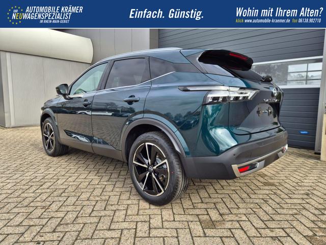 Nissan Qashqai 1.3 DIG-T MHEV 158 PS X-Tronic Tekna Voll-Leder Klimaautomatik PanoGlasdach Sitzheizung Lenkradheizung Navi Head-Up Display elektr. Heckklappe ACC PDC v+h 360&deg;Kamera DAB Bluetooth Touchscreen Apple CarPlay Android Auto 19"LM 